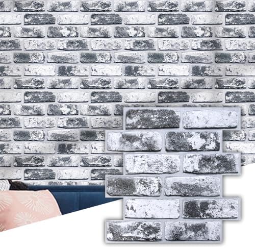 Commomy Faux Brick Panels Peel and Stick Wall Stickers 10 Pcs 11.8" x 11.8" by CommomyDecor