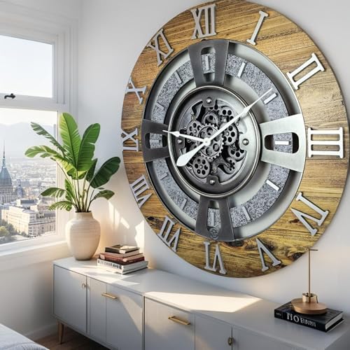 ImprovingLife The Gears Clock Real Moving Gear Wall Clock England Line) - Image 5