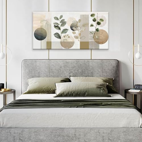 Green Boho Wall Art Minimalist Canvas Green Wall Art Decor - Image 6