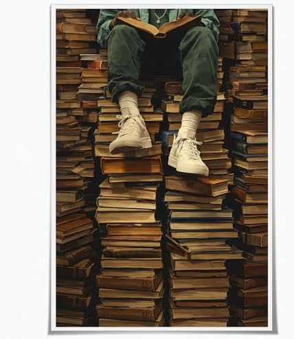 KAQNMY Black People Poster Vintage Books Artwork Print 16x24 Inch Unframed by Unknown