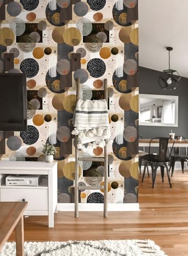 Modern Abstract Peel and Stick Wallpaper, Mid Century Geometric Wallpaper - Image 4