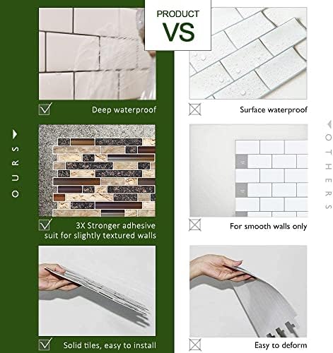 STICKGOO Thicker Design Peel and Stick Tile Backsplash, 12”×12”Stick on - Image 4