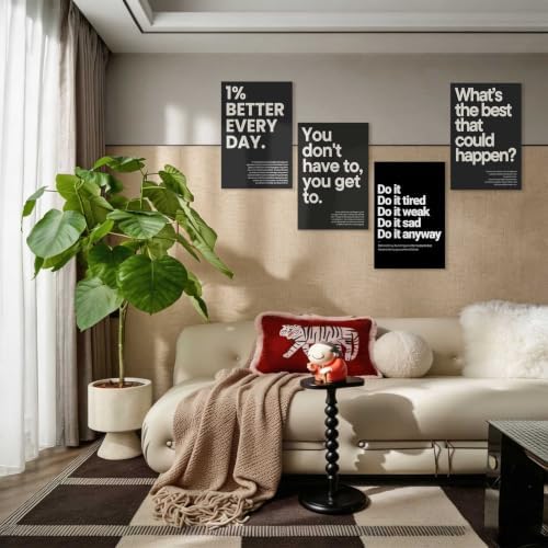 Unframed Set of 4 Motivational Quote Poster Inspirational Canvas Wall Art - Image 7
