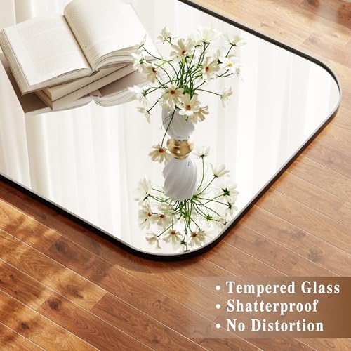 Arched Floor Standing Mirror 56"x21"Black - Image 3