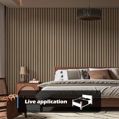 Art3d 108 x 12 in 3D Fluted Soundproof Wood Slat Wall Panel - Image 2