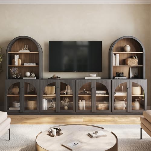 BELLEZE Bijou 126" Wall Unit 6-Piece Modular TV Stand by BELLEZE