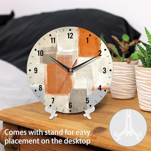 SPUNKER Clocks for Living Room, Abstract Painting Round Clock Silent - Image 3