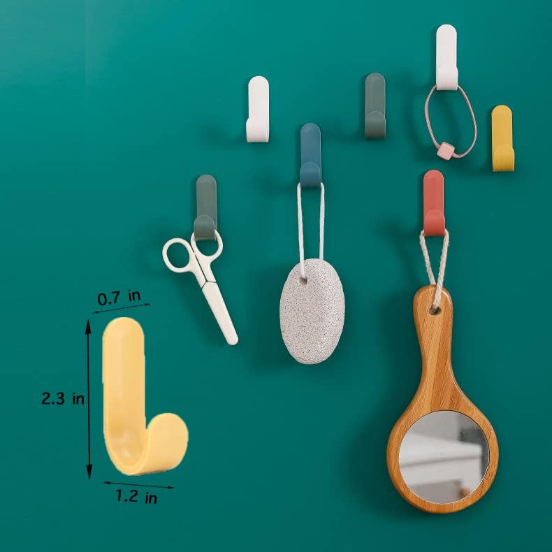 Ducige 12 Pack Adhesive Hooks Utility Wall Hooks Key Hooks - Image 5
