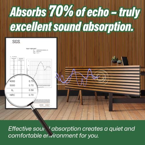 NeatiEase 4 Pack Acoustic Wall Panels, 94.5"x12" Wood Slat Wall Panel - Image 2