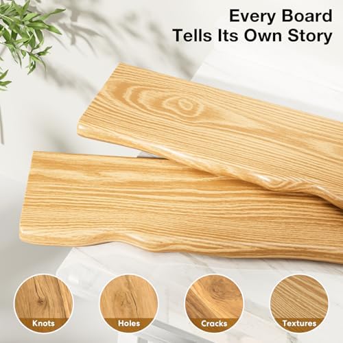 Organic Wavy Edge Floating Shelves, Hidden Brackets, 2 Pack 24 in - Image 6