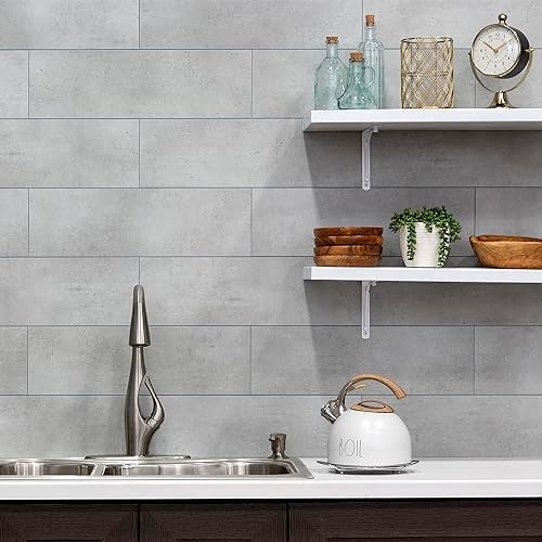 Palisade 22.8 in. x 7.31 in. Vinyl Wall Tiles in Frost Nickel - Image 3