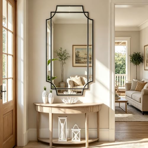 47"x24" Large Geometric Rectangle Beveled Mirror by ReflectPerfectionEveryDay