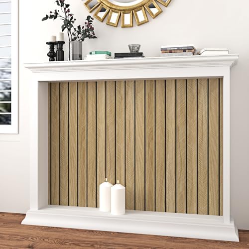 Wallercity Thick Brown Slats Wood Grain Wall Panels 11.8''x118'' Peel and Stick - Image 7