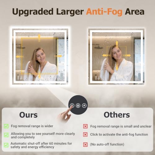 47"x47" LED Bathroom Mirror - Image 5