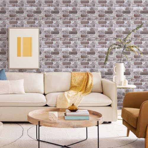 Commomy Faux Brick Wall Panels Peel and Stick Thin PVC 10 Pcs 11.8" x 11.8" - Image 2