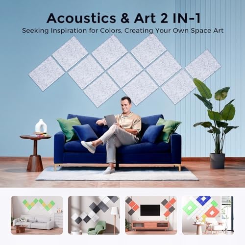 12 Pack Self-Adhesive Acoustic Panels, 2nd Generation Sound Absorbing Panel - Image 5