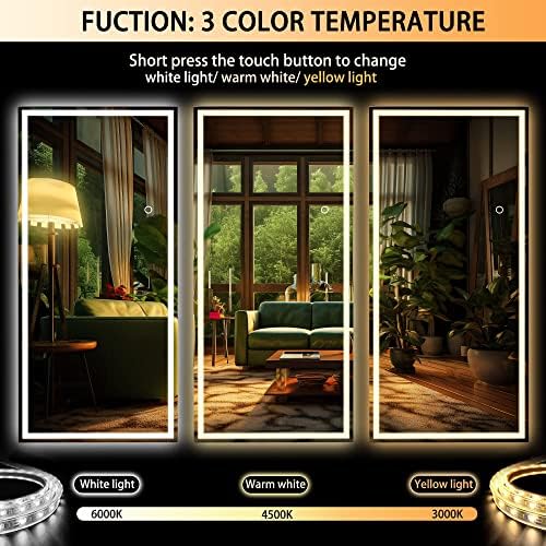 Hasipu Full Length Mirror with Lights, 78.7" x 31.5" LED Lighted Floor Standing - Image 4