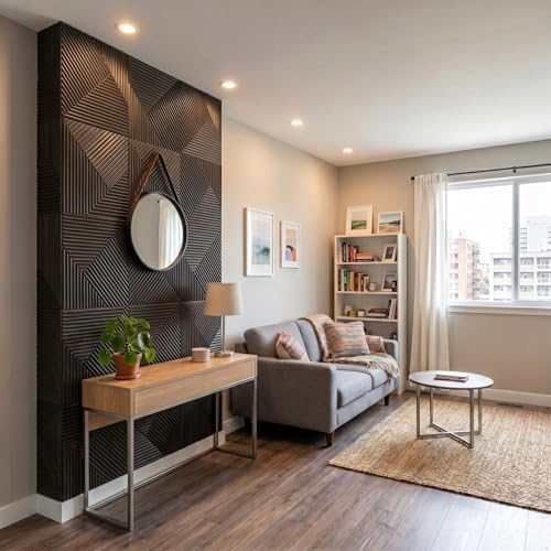 3D Wall Panels for Interior Wall Decor, Matte Black - Image 5
