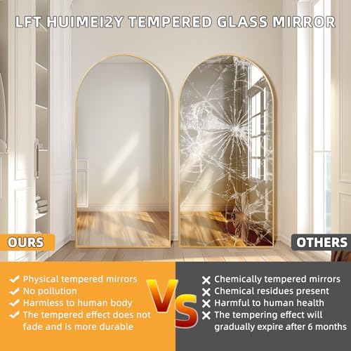 LFT HUIMEI2Y 76.4"x37" Arch Full Length Mirror - Image 4