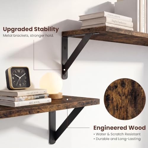 Rustic Wall Shelves 24x6 Inch Set of 3 - Image 5