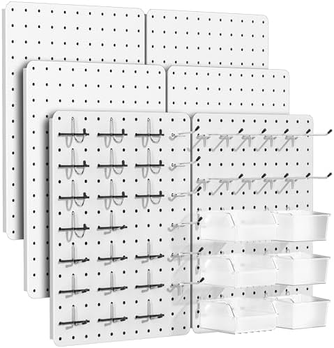 Pegboard Organizer Kit, 6 Pack 14.76x10.82 in Metal Panels by PHXGrove