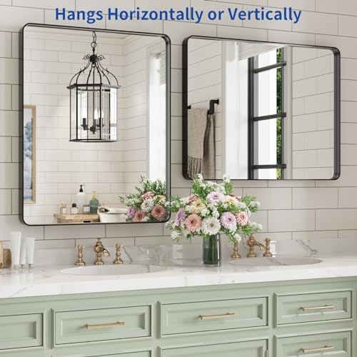 WEER Black Bathroom Vanity Mirror 20X28 Inch - Image 5