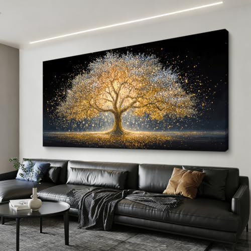 I@U Modern Gold Tree Of Life Canvas Wall Art Decor by IU