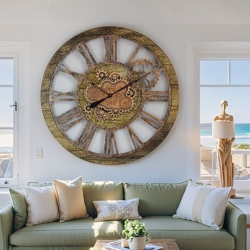 ImprovingLife The Gears Clock 36'' Inch Real Moving Gear Wall Clock Vintage - Image 4