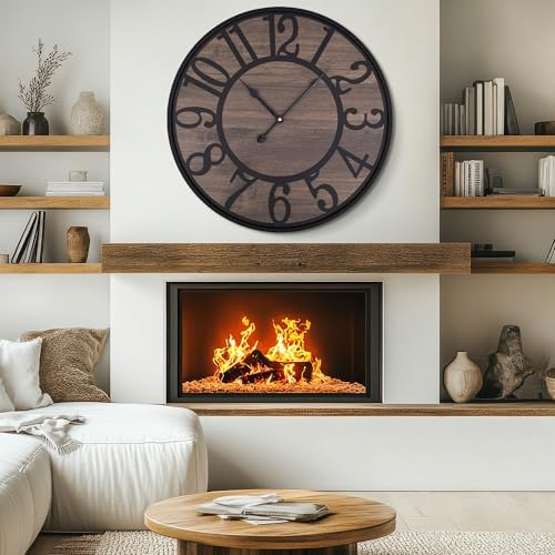LEIKE Extra Large Wall Clock, Silent Little Ticking, Battery Operated Round - Image 4