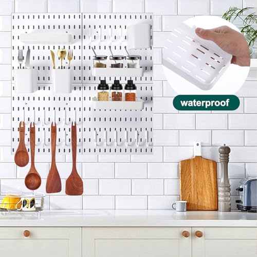 Wall Mount Peg Board Organizer 45pcs Kit, 4 Panels, Pegboard Wall Organizer - Image 4