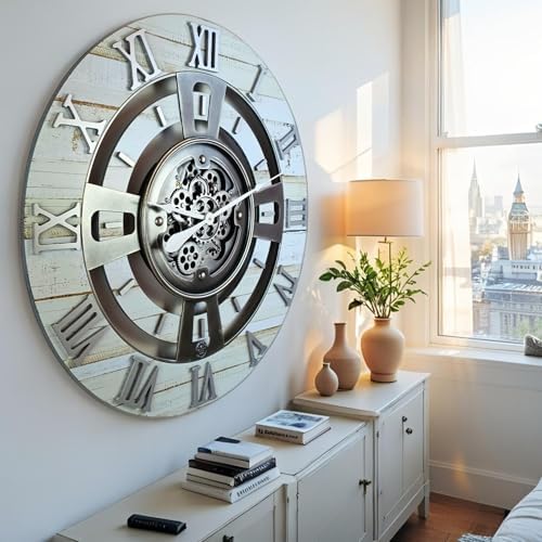ImprovingLife The Gears Clock Real Moving Gear Wall Clock England Line) - Image 4