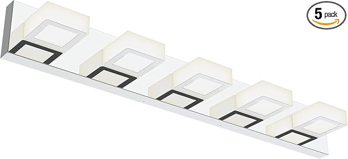 Ralbay Chrome Vanity Lights for Bathroom Acrylic Rotable 360° LED Modern by RalbayLighting