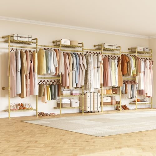 ONBRILL L7 Wall Mounted Industrial Pipe Clothing Rack, Corner Closet System - Image 2