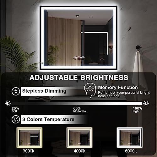 EchosLife 48x40 LED Lighted Bathroom Mirror - Image 5