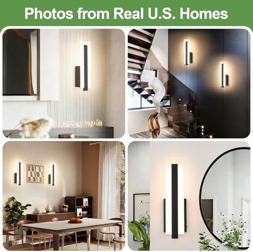 Tipace Hardwired Black Dimmable Modern LED Wall Sconce 3000K 3500K 4000K 5000K - Image 5