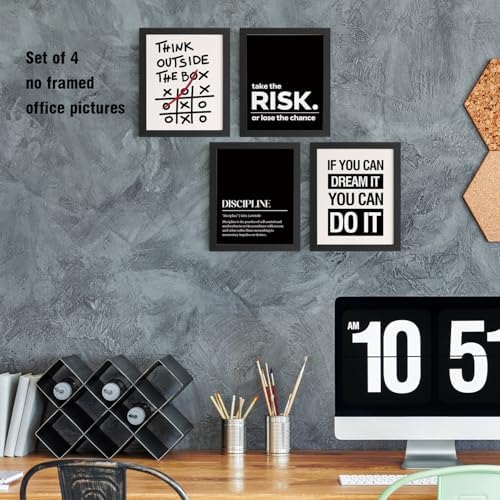 DSHFG Office Motivational Inspirational Wall Art Prints Set of 4 - Image 5