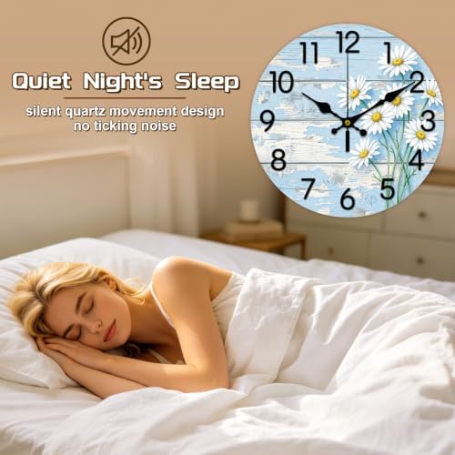 Daisies Wall Clock Silent Non-Ticking 12" - Image 4