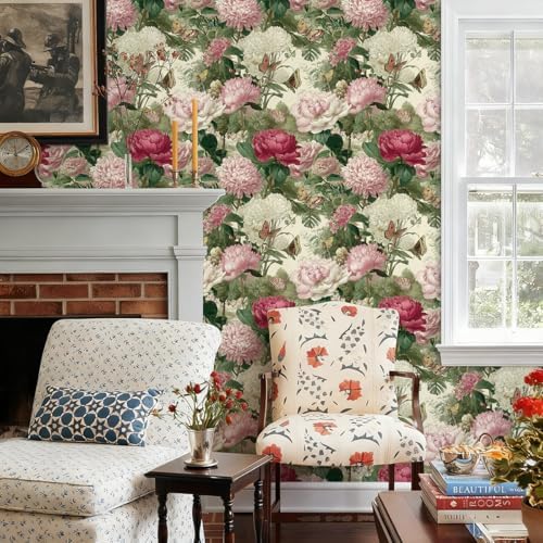 Jeweluck Floral Wallpaper Peel and Stick Wallpaper - Image 6