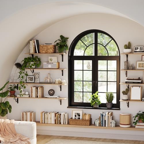 DINZI LVJ Long Wall Shelves, 47.3Inch Wooden Floating Shelves - Image 6