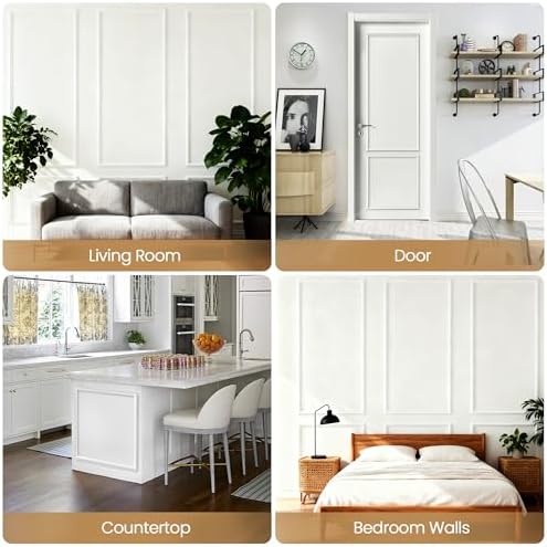 White Peel and Stick Wall Molding Kit Frame Premade Moulding Panels - Image 3