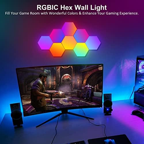 OJQ 8 Pack Hexagon Lights Wall RGB Panel Hexagonal Gaming Led Lights - Image 3