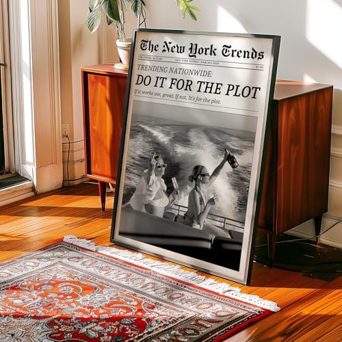 Trendy Newspaper Canvas Wall Art 8x10in Black Framed Black And White Prints - Image 6