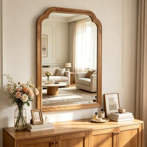 Wood Framed Bathroom Mirror for Wall 36"x24" Rustic Decorative Mirror - Image 7