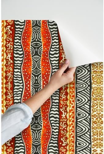 Spoonflower African Inspired Peel and Stick Removable Wallpaper - Image 3