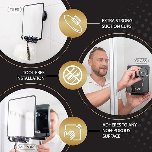 Luxo Shower Mirror Fogless for Shaving, Shower Shaving Mirror - Image 5