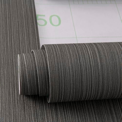 Black Grasscloth Self-Adhesive Wallpaper 23.6"x787" - Image 7