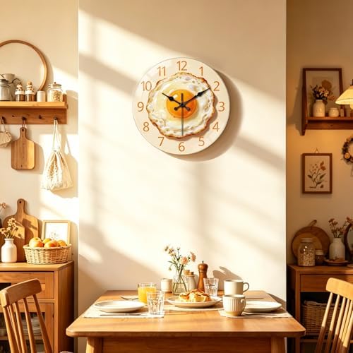 peacoblue Fried Egg Wall Clocks Battery Operated - Image 3