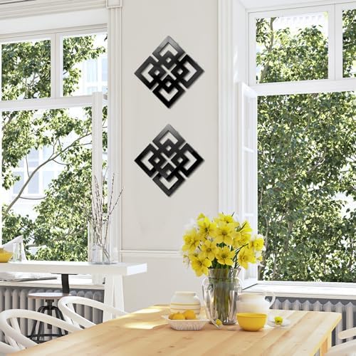 Weysat 2 Pieces Silver Mirrored Wall Decor 11.8 x 11.8 - Image 5