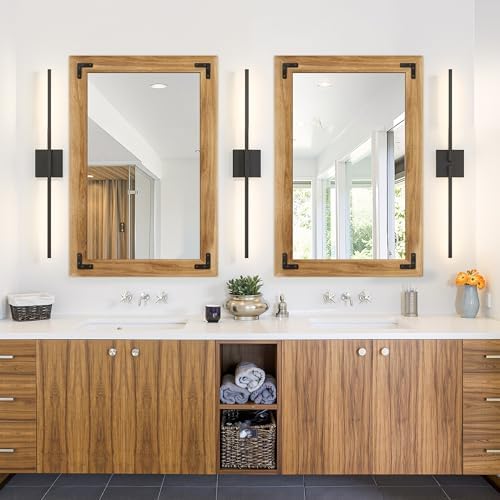 Wood Framed Bathroom Vanity Mirror - Image 3