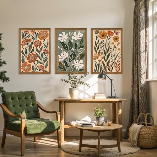Urmoya 3 Pieces Boho Floral Decor Flower Market Wall Art, 20x30 Inch - Image 5